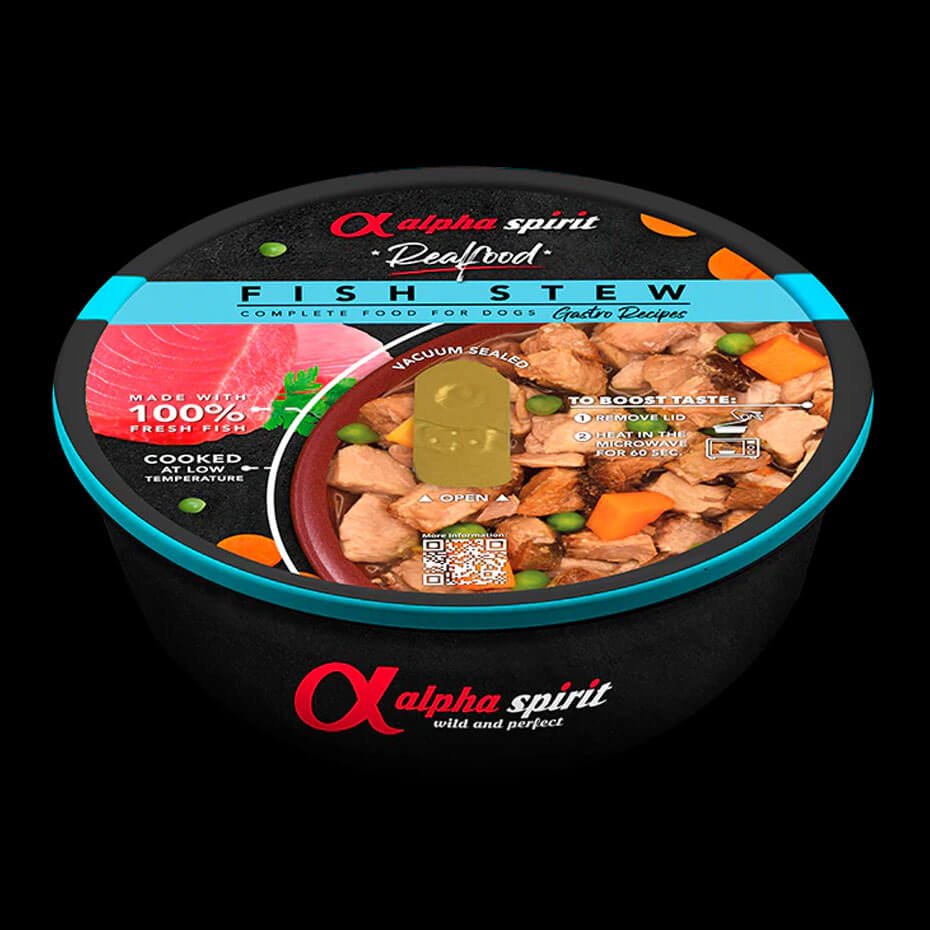 Alpha Spirit Estofado de Pescado para Perros 280g Alimento Húmedo Completo