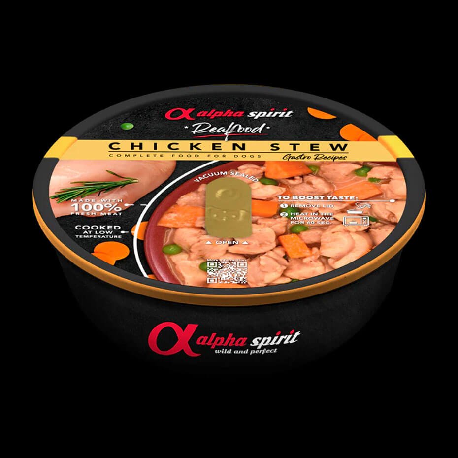 Alpha Spirit Estofado de Pollo para Perros 280g Alimento Húmedo Completo