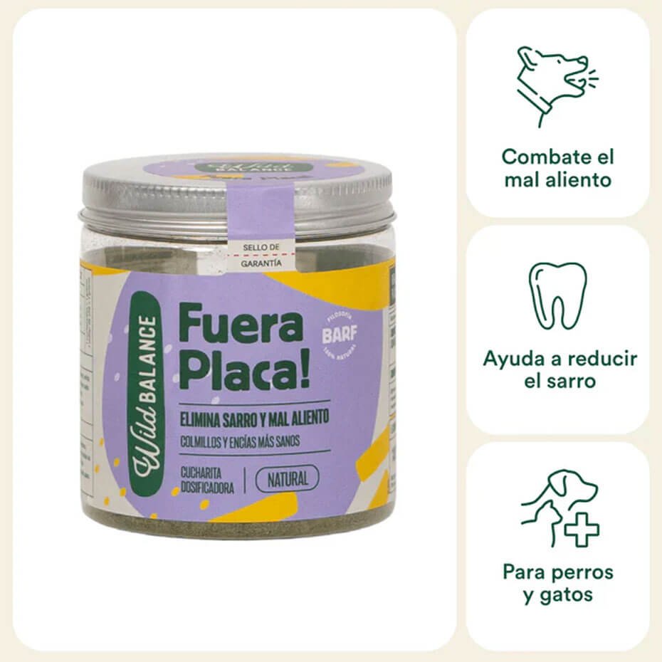 Wild Balance Fuera Placa Suplemento Natural Antisarro para Perros y Gatos 100g