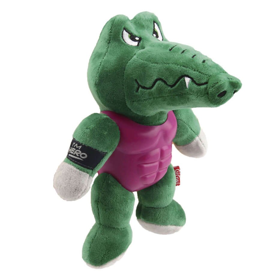 Juguete Cocodrilo I’m Hero GiGwi para Perros 18 cm Armadura TPR Resistente
