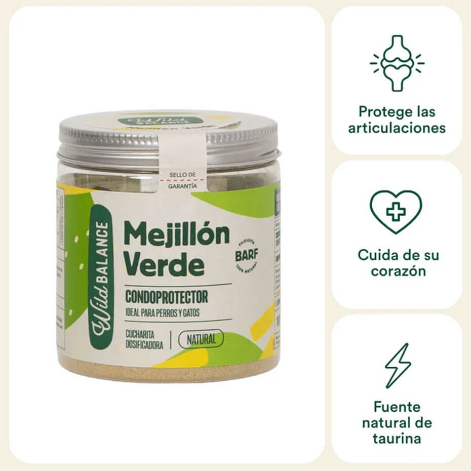 Wild Balance Mejillón Verde Liofilizado Suplemento Natural Articular para Perros y Gatos 100g