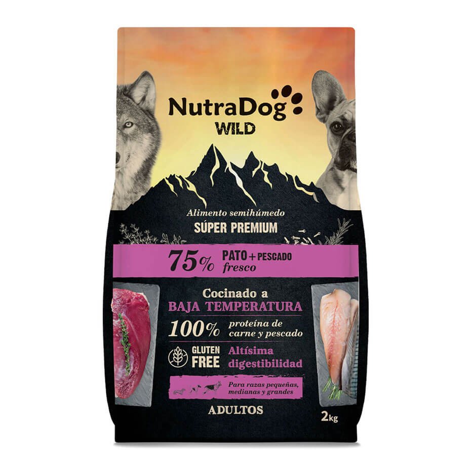 NutraDog WILD 75% Pato y Pescado Pienso Natural para Perros