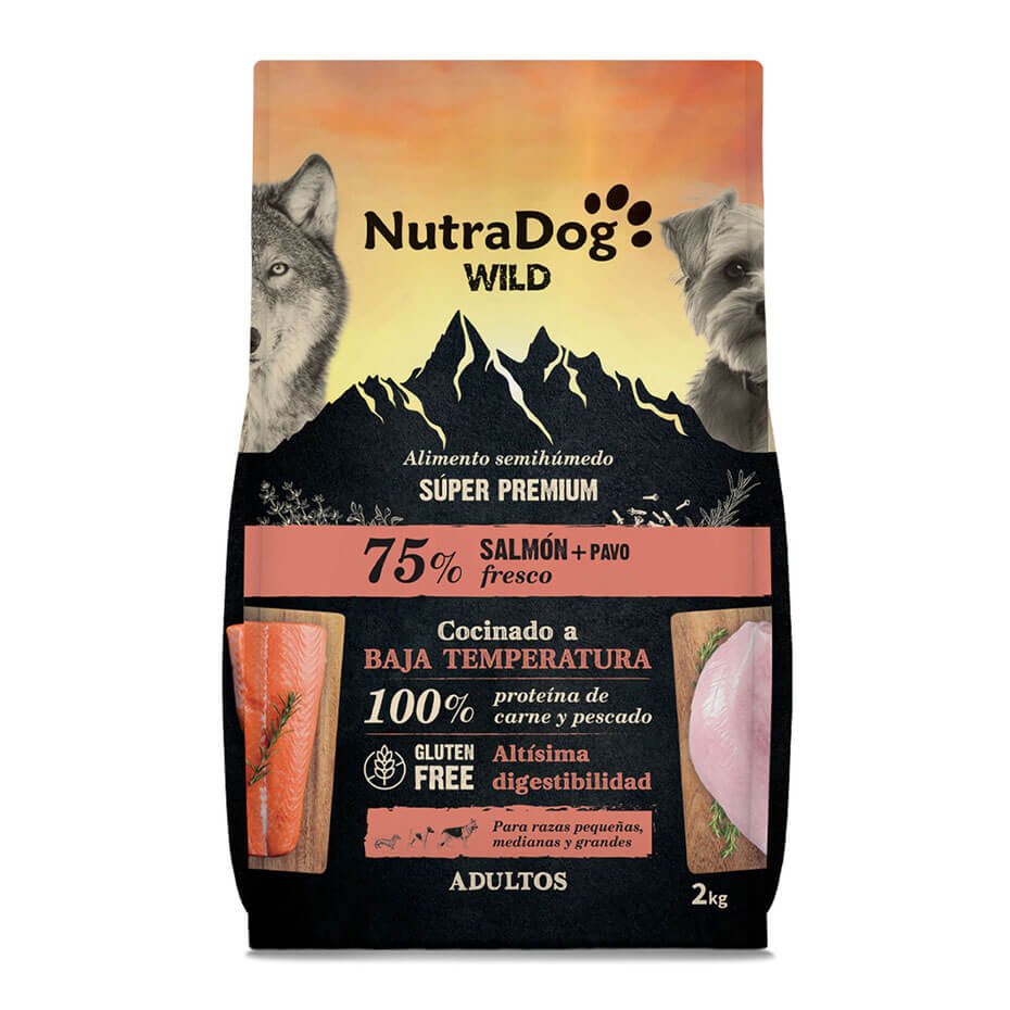 NutraDog WILD 75% Salmón y Pavo Pienso Natural para Perros