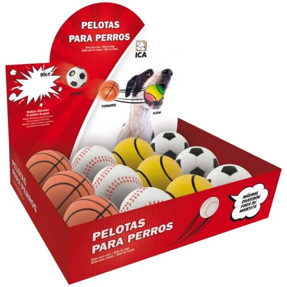 Pelota Clásica de Vinilo para Perros 6 cm Resistente Color Surtido