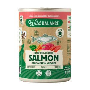 Wild Balance Lata de Salmón y Ternera con Verduras Frescas al Vapor para Perros 400g