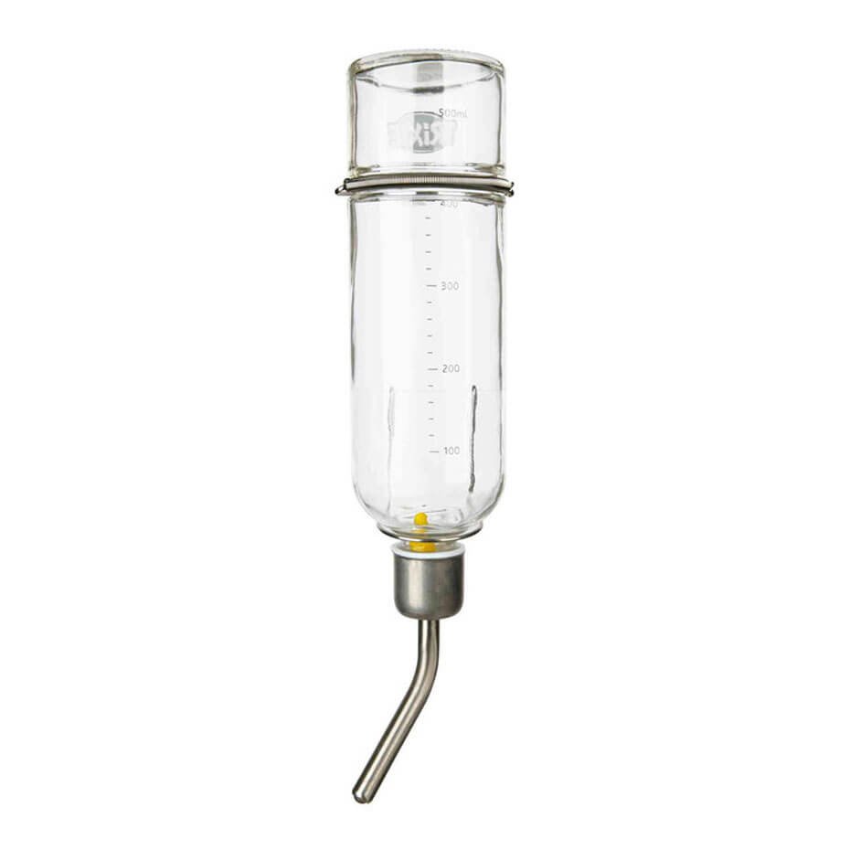 Bebedero de Cristal 500ml con Válvula para Roedores