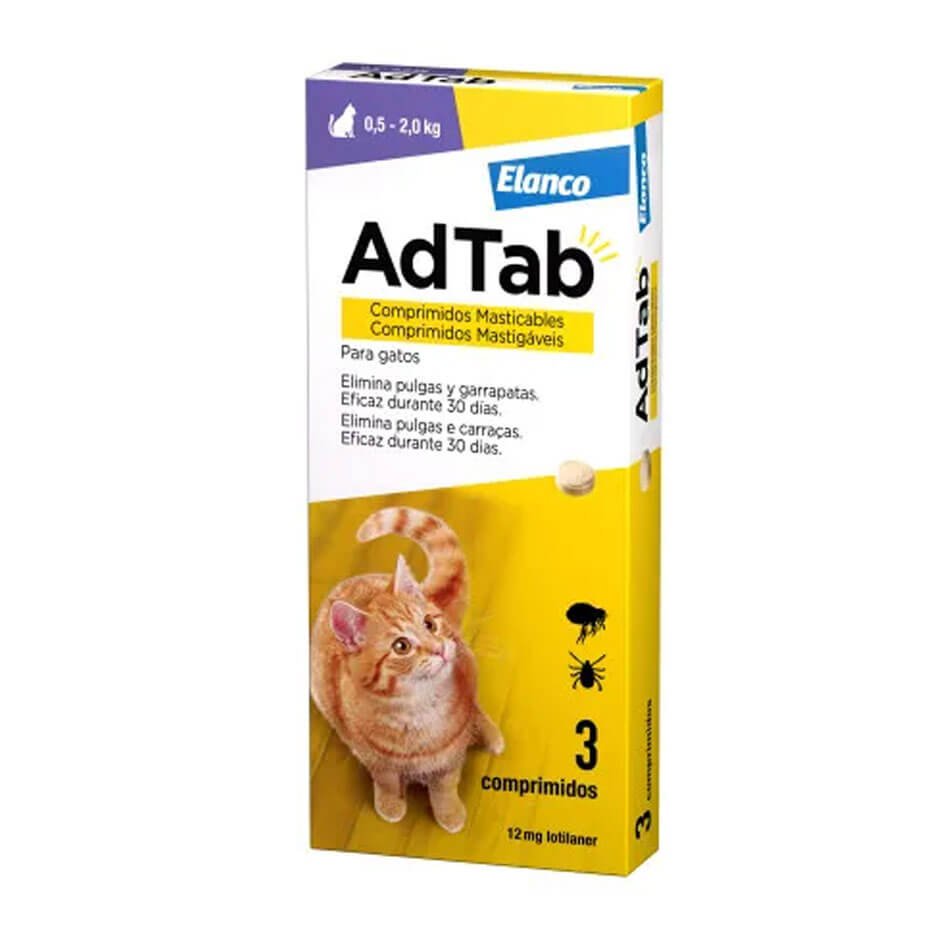 AdTab Gatos 0,5-2 kg Comprimidos Antiparasitarios Pulgas Garrapatas