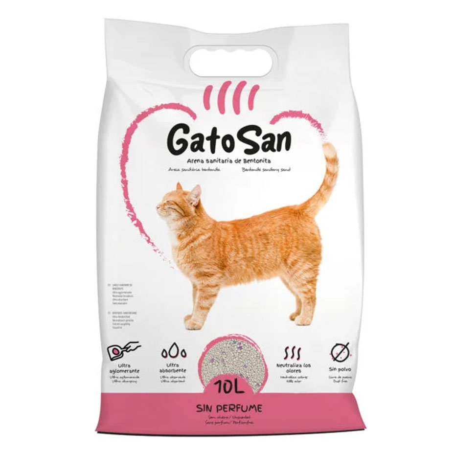 Arena Sanitaria Bentonita GatoSan para Gatos 10L Aglomerante Natural