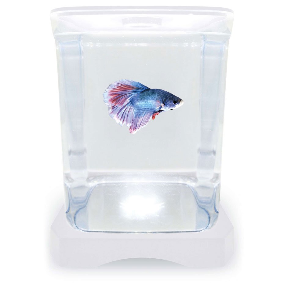 Betera Blanca con Luz LED ICA 1.5L Acuario Compacto para Peces Betta
