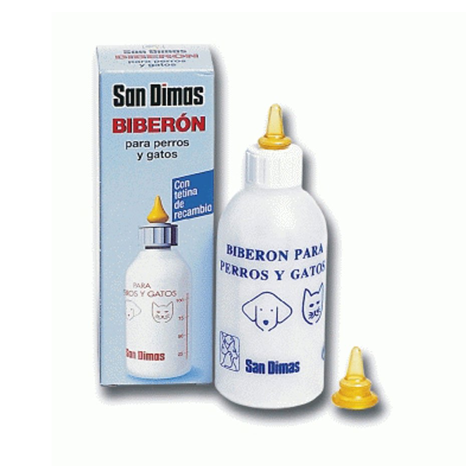 Biberón para Perros y Gatos con 2 Tetinas 100ml