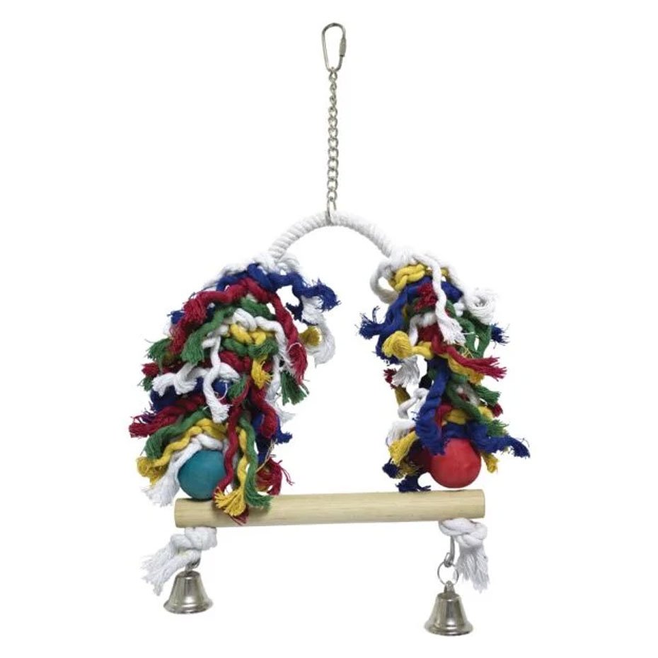 Juguete de Madera con Columpio y Campana para Pájaros 41 cm