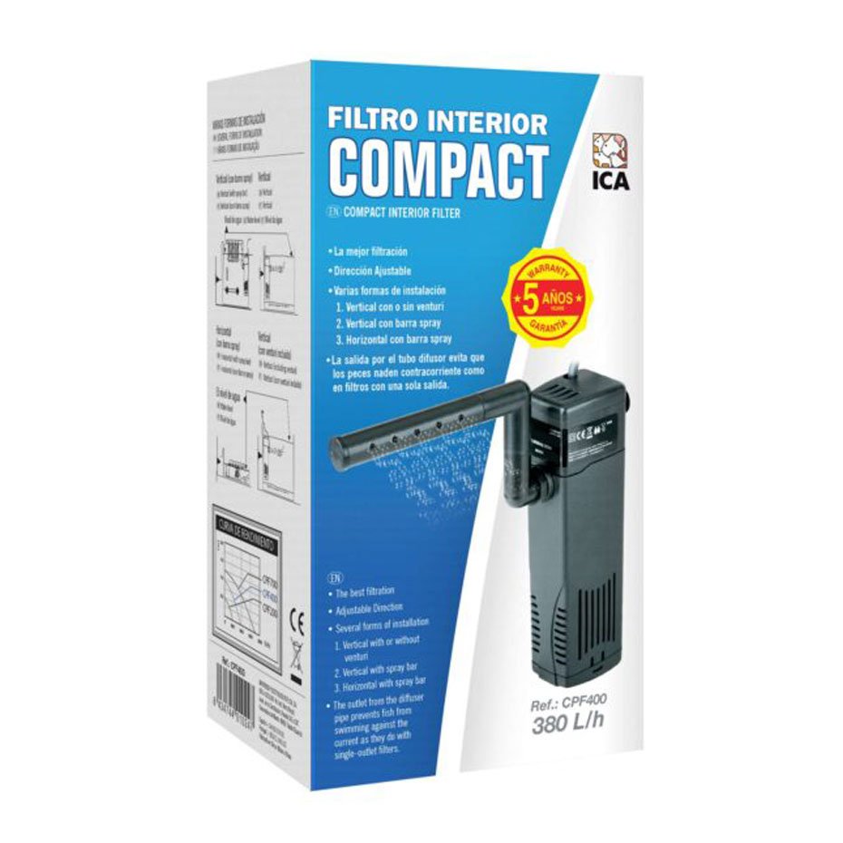 Filtro Interior COMPACT 380 L/h para Acuario y Tortuguera