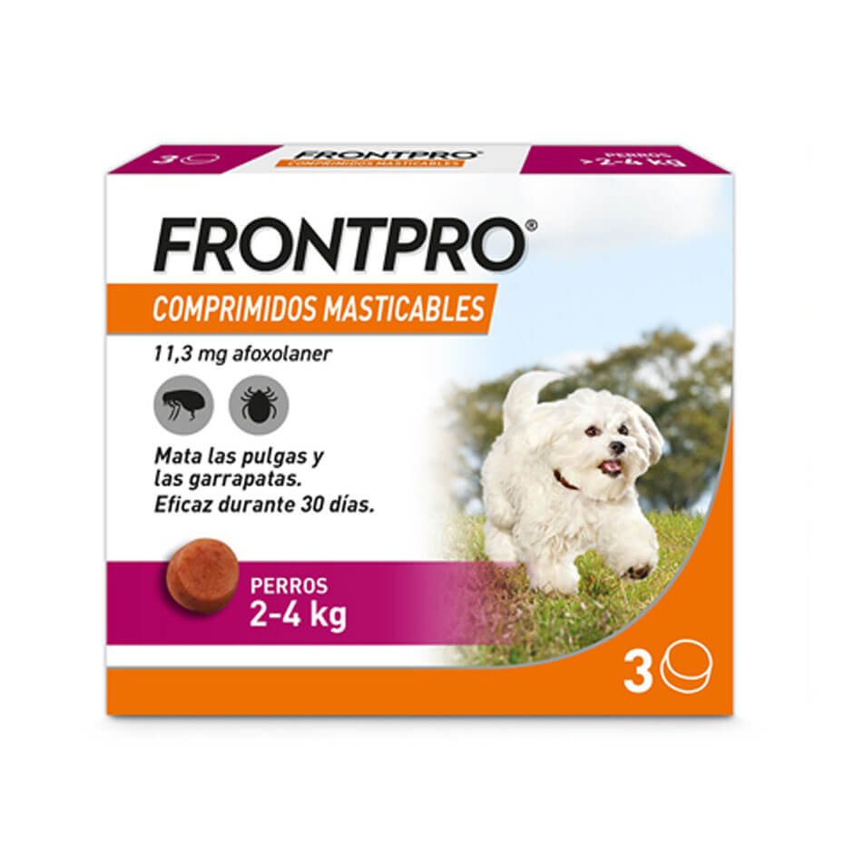 Frontpro 2-4 kg Antiparasitario Oral Perros Pulgas y Garrapatas