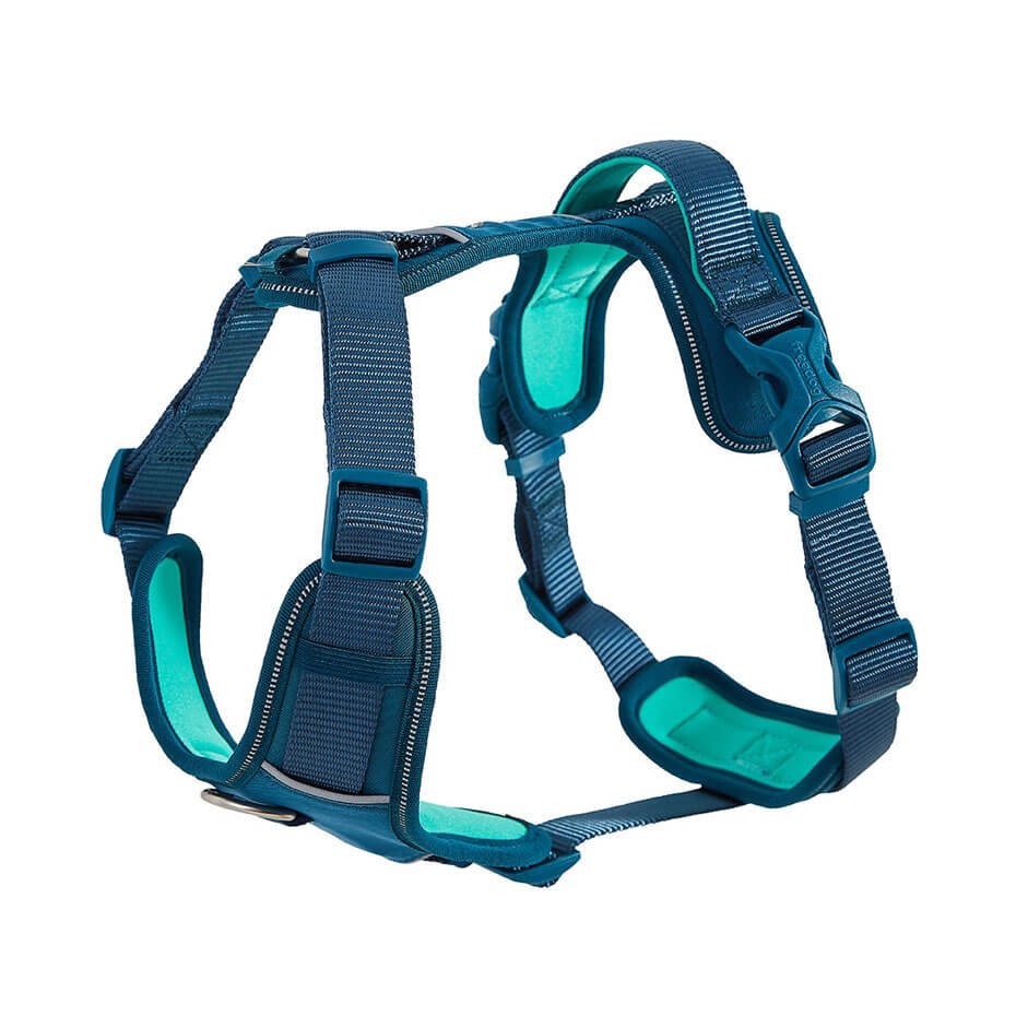 Arnés Limitless azul para perros ajustable cómodo y resistente