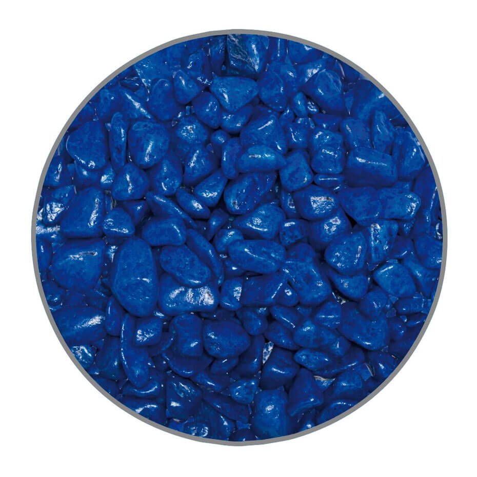 Grava azul PREMIUM BRILLANTE 7 mm decorativa para acuarios
