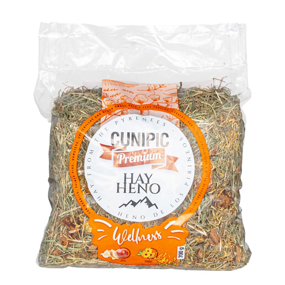 Heno Premium Manzana y Caléndula de los Pirineos 700g – Alimento Natural para Conejos y Roedores