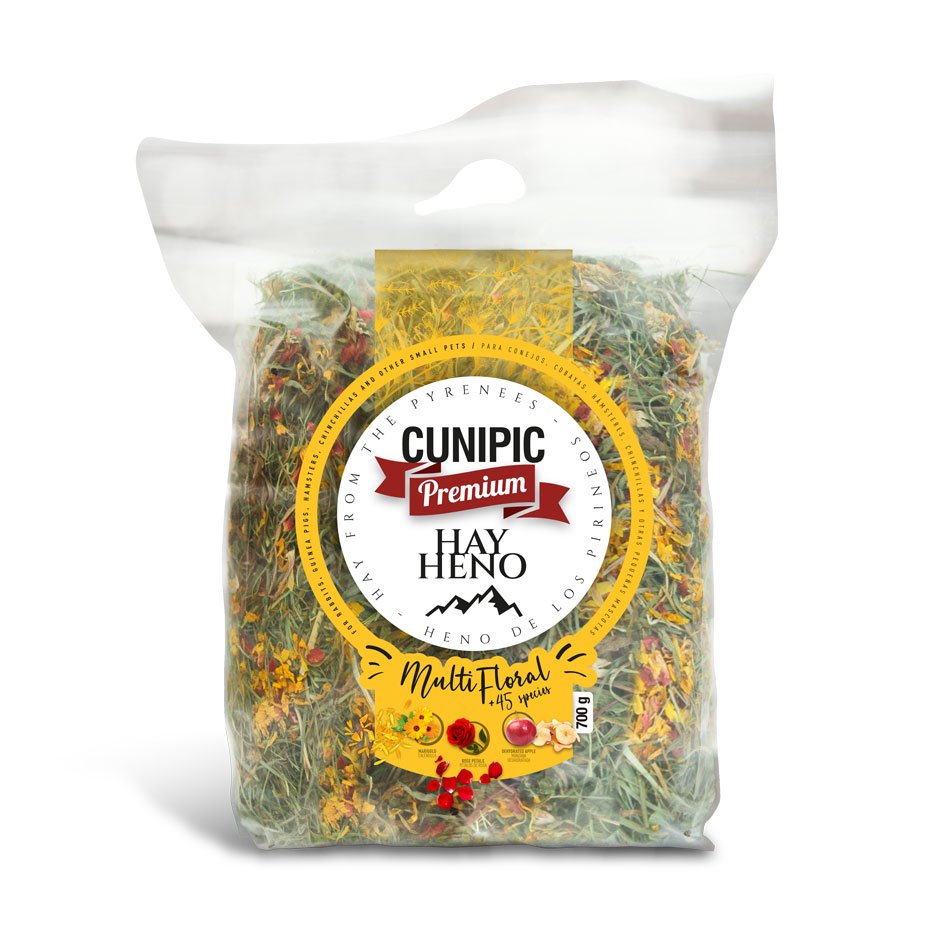 Heno Premium Multifloral de los Pirineos 700g – Alimentación Natural para Conejos y Roedores