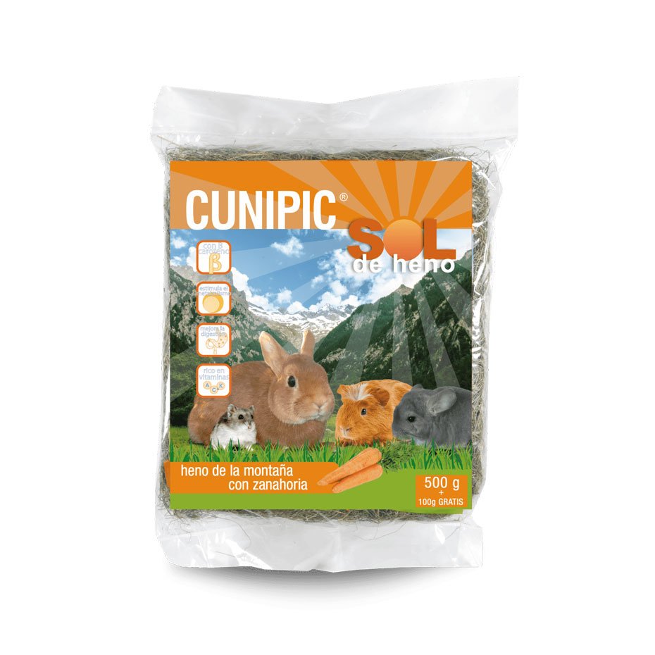 Sol de Heno con Zanahoria 500g – Heno Natural Rico en Fibra y Vitaminas para Roedores