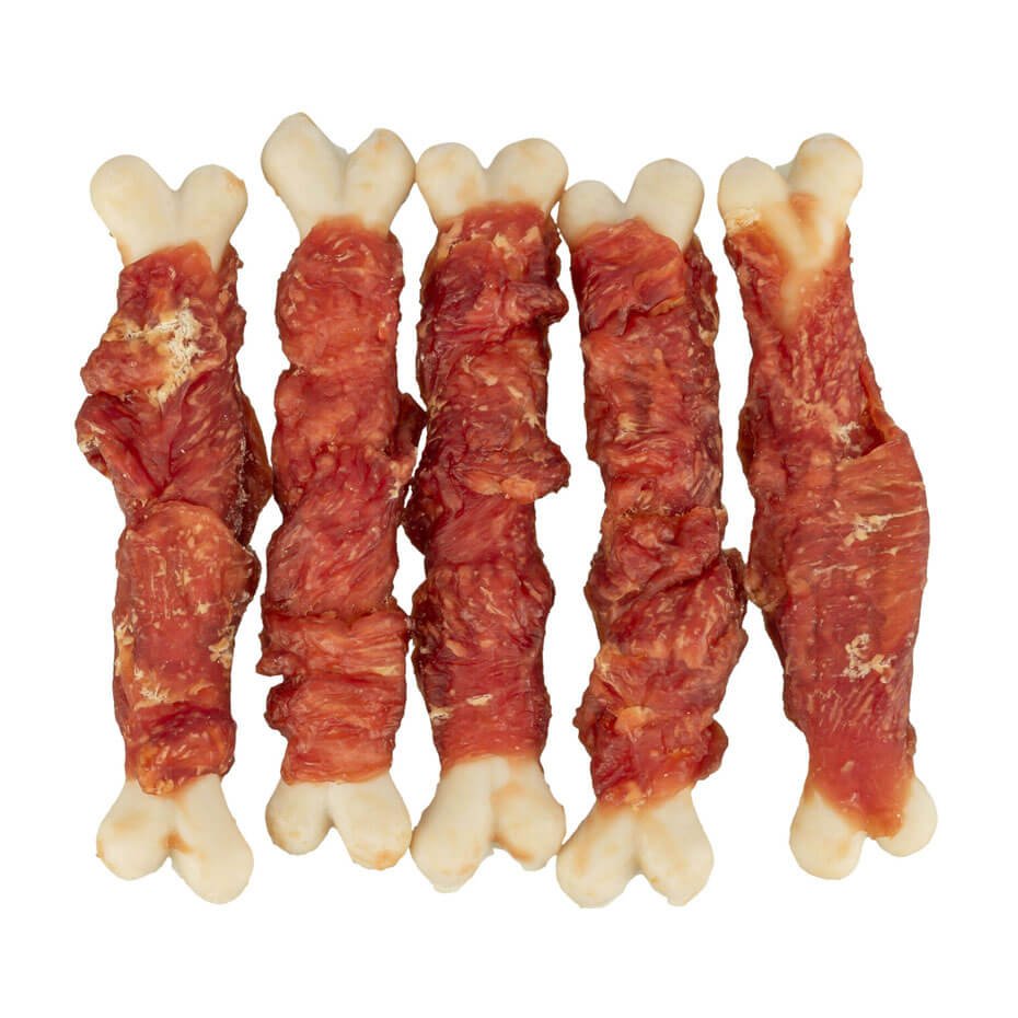 Huesitos de conejo con calcio 13 cm – snack natural para perros
