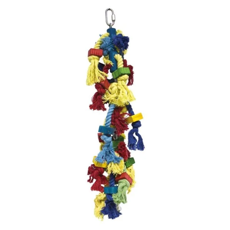 Juguete de Madera Multicolor con Árbol y Campana para Pájaros 38 cm