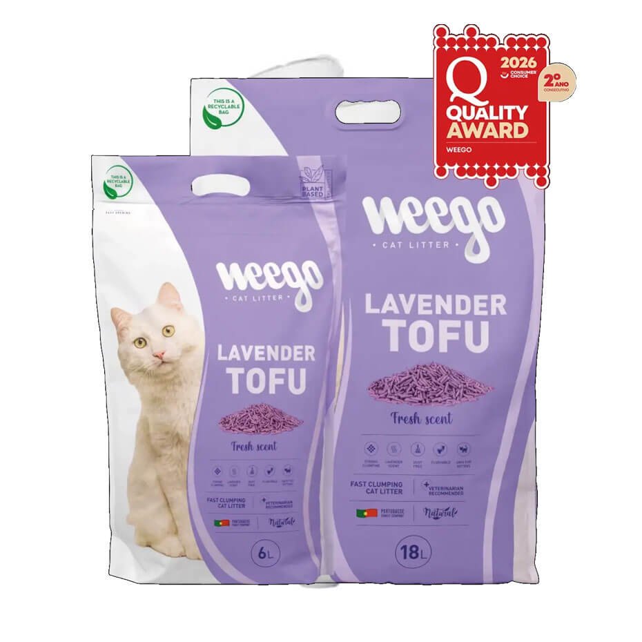 Arena aglomerante para gatos Lavender Tofu Weego con aroma a lavanda