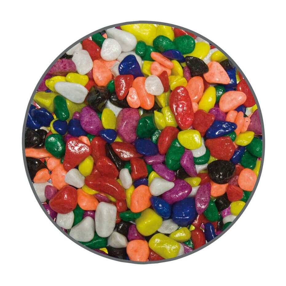 Grava multicolor PREMIUM BRILLANTE 7 mm decorativa para acuarios