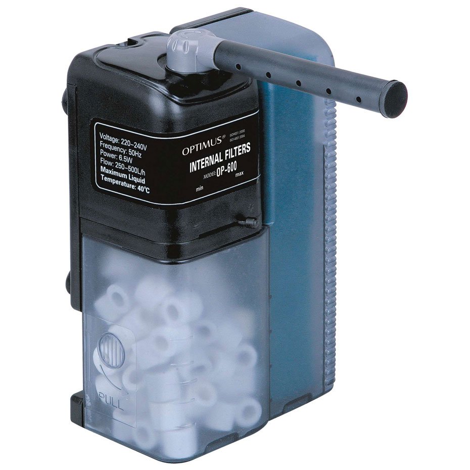 Filtro Interior OPTIMUS 600 L/h para Acuarios de Agua Dulce y Marinos