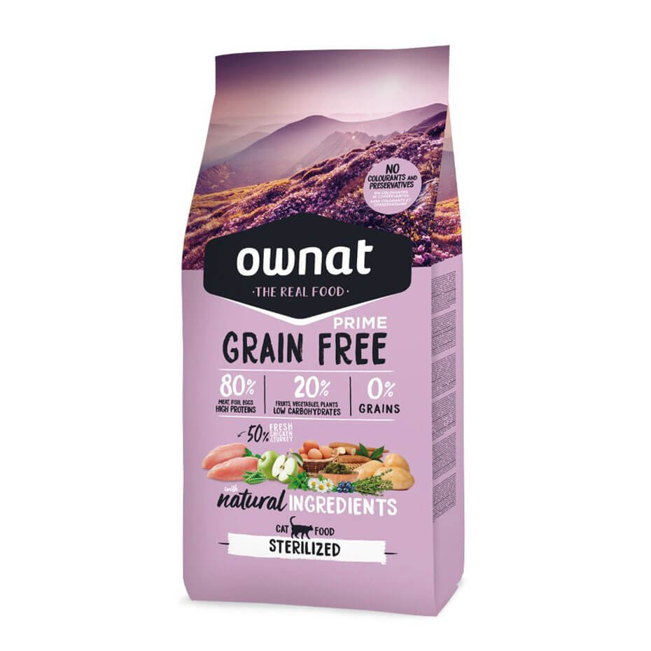 Ownat Grain Free Prime Sterilized Pienso Natural Sin Cereales para Gatos Esterilizados