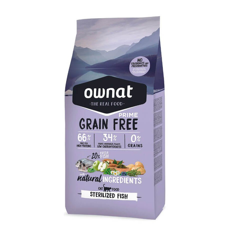 Ownat Grain Free Prime Sterilized Fish Pienso Natural Sin Cereales para Gatos Esterilizados
