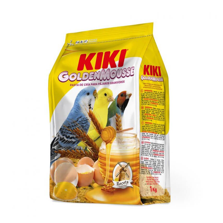 Pasta de cría Kiki Golden Mousse Amarillo para canarios y aves granívoras
