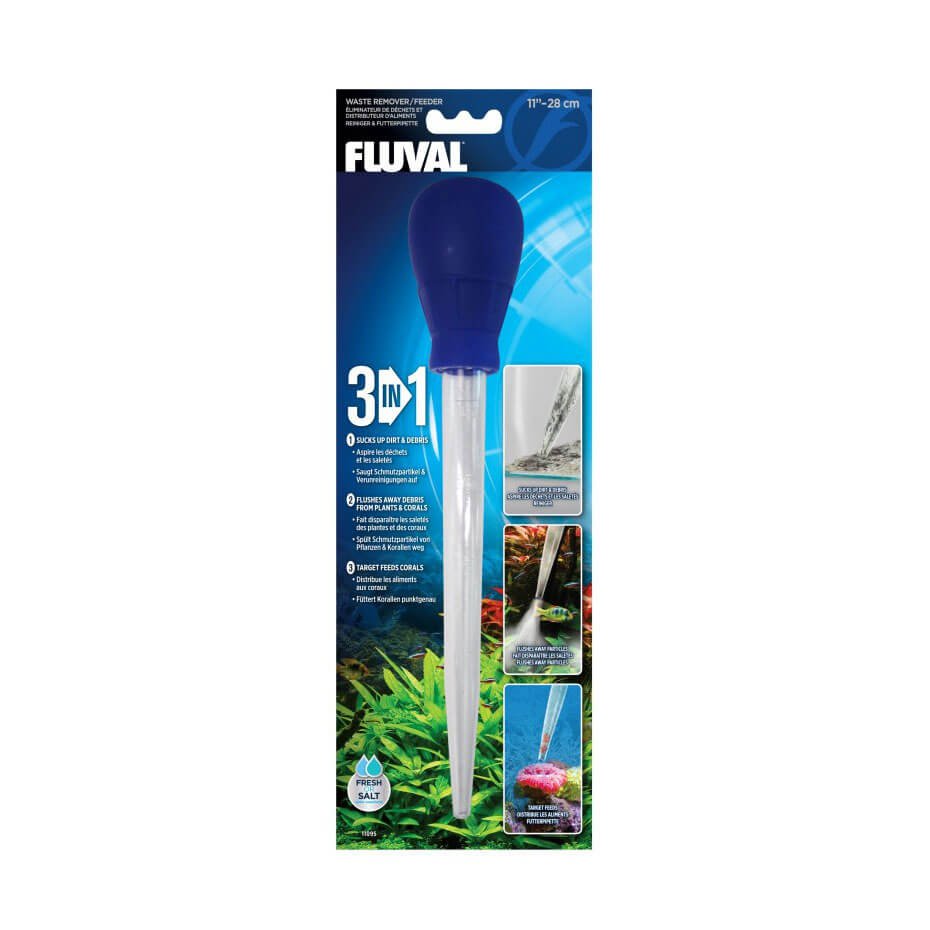 Fluval Aspirador de Arena 3 en 1 para Acuario 28 cm Limpiador y Dosificador