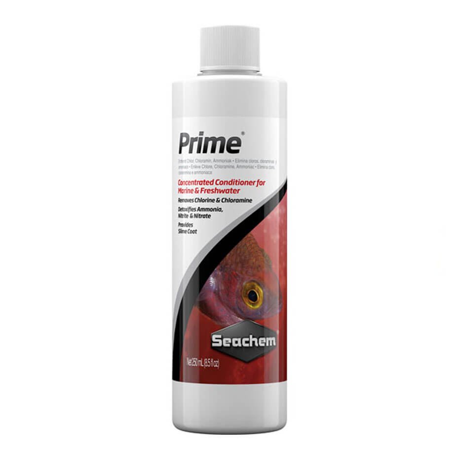 Acondicionador de agua Seachem Prime para acuarios dulce y marino