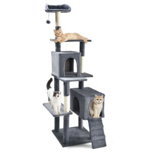 Rascador Black & White Premier CAT para Gatos 175 cm Árbol Grande con Plataformas