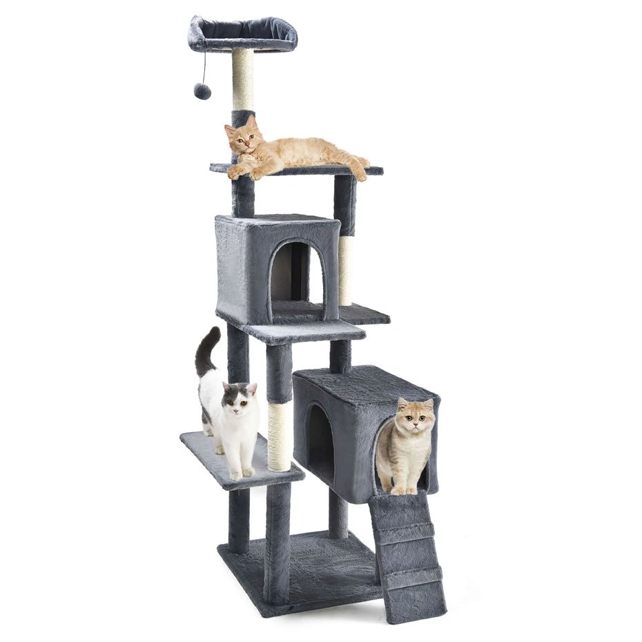 Rascador Black & White Premier CAT para Gatos 175 cm Árbol Grande con Plataformas