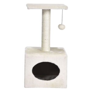 Rascador Black & White Premier CAT para Gatos 60 cm con Caseta y Plataforma