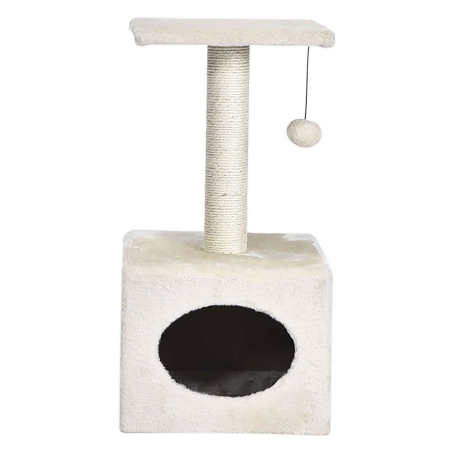 Rascador Black & White Premier CAT para Gatos 60 cm con Caseta y Plataforma