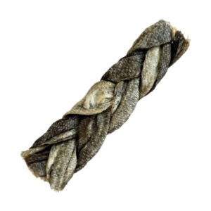 Trenzas de piel de bacalao natural para perros pack 2 unidades 10-11 cm