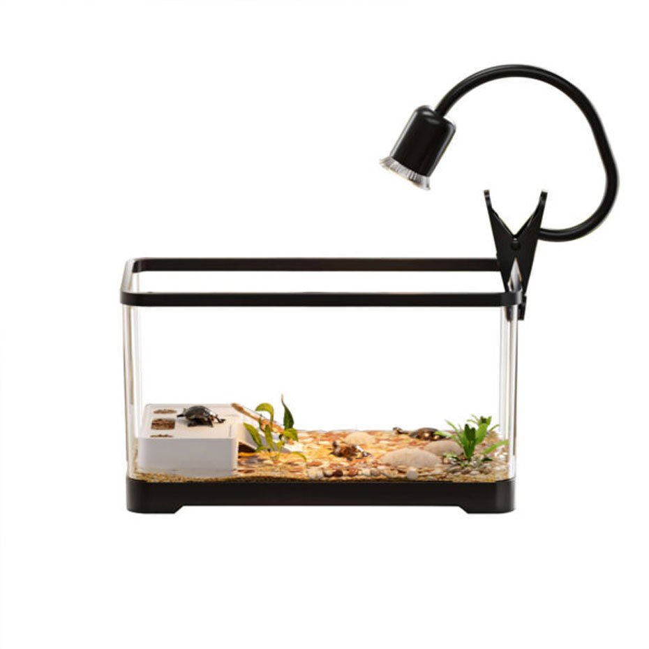 Kit Tortuguera VISION 360º Negra L con Luz UVA UVB y Zona Seca