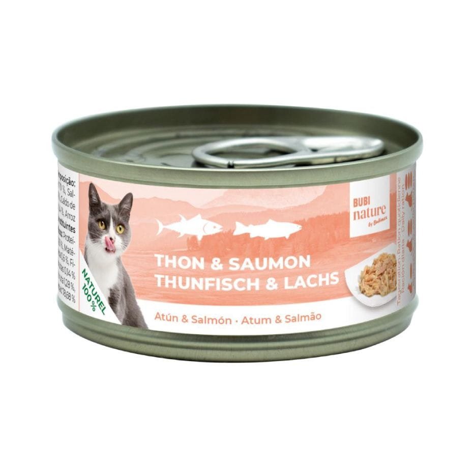 Bubi Nature Atún con Salmón 70g Lata Complementaria Natural para Gatos