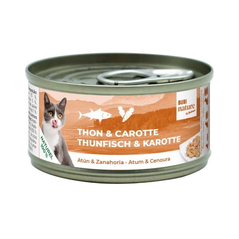Bubi Nature Atún con Zanahoria 70g Lata Complementaria Natural para Gatos