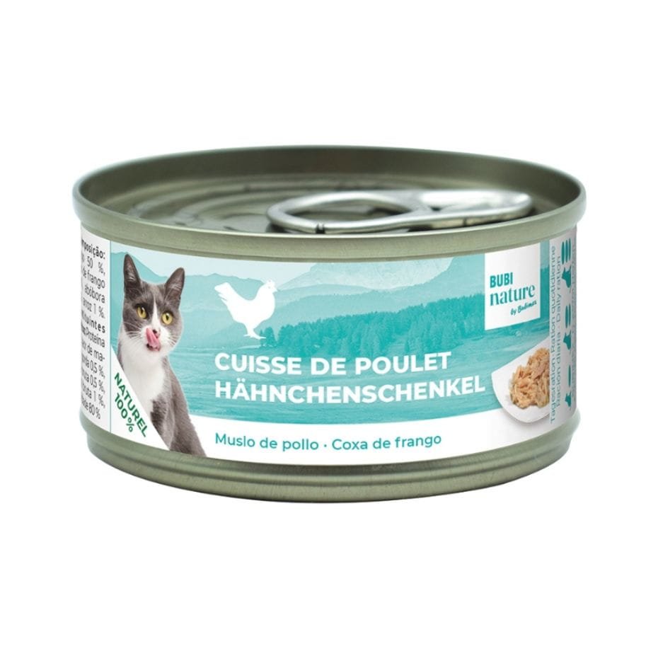 Bubi Nature Filetes Muslo de Pollo 70g Lata Complementaria para Gatos