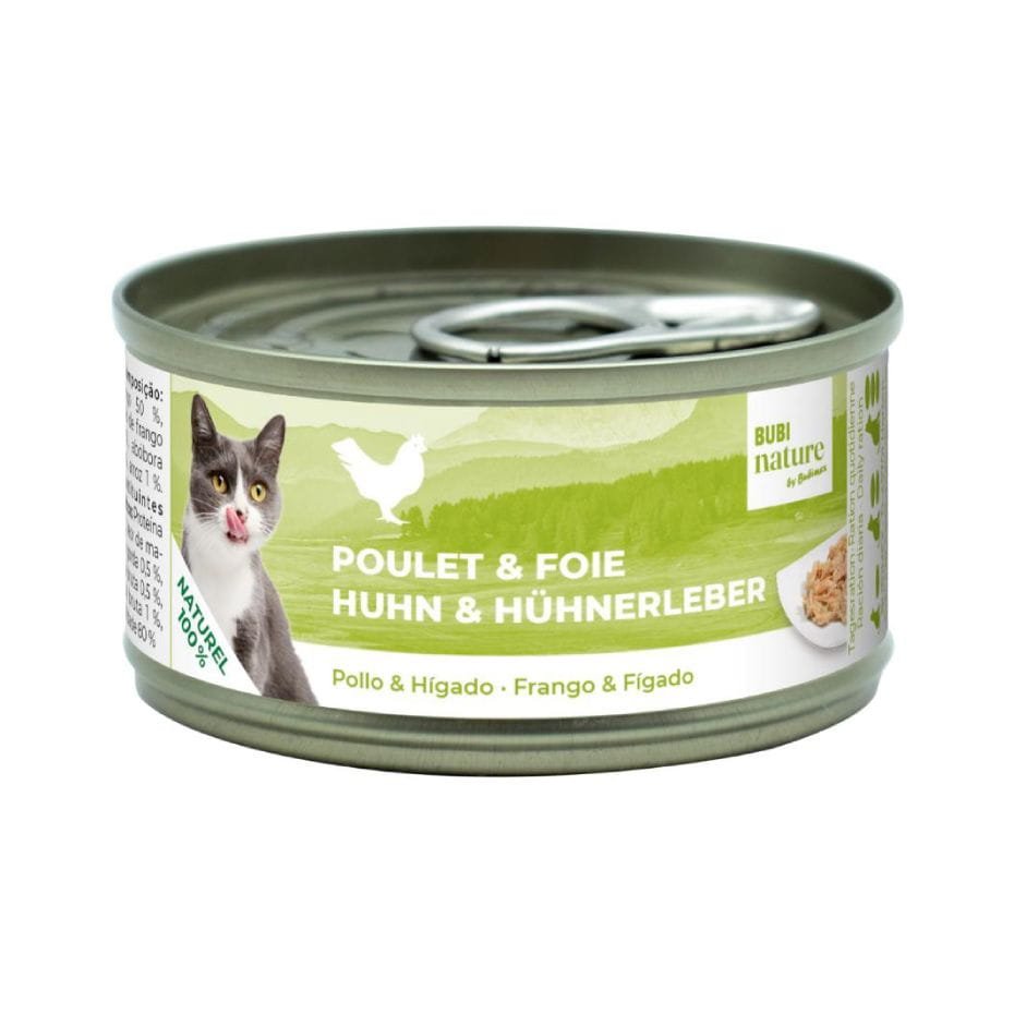 Bubi Nature Pollo con Hígado 70g Lata Complementaria Natural para Gatos
