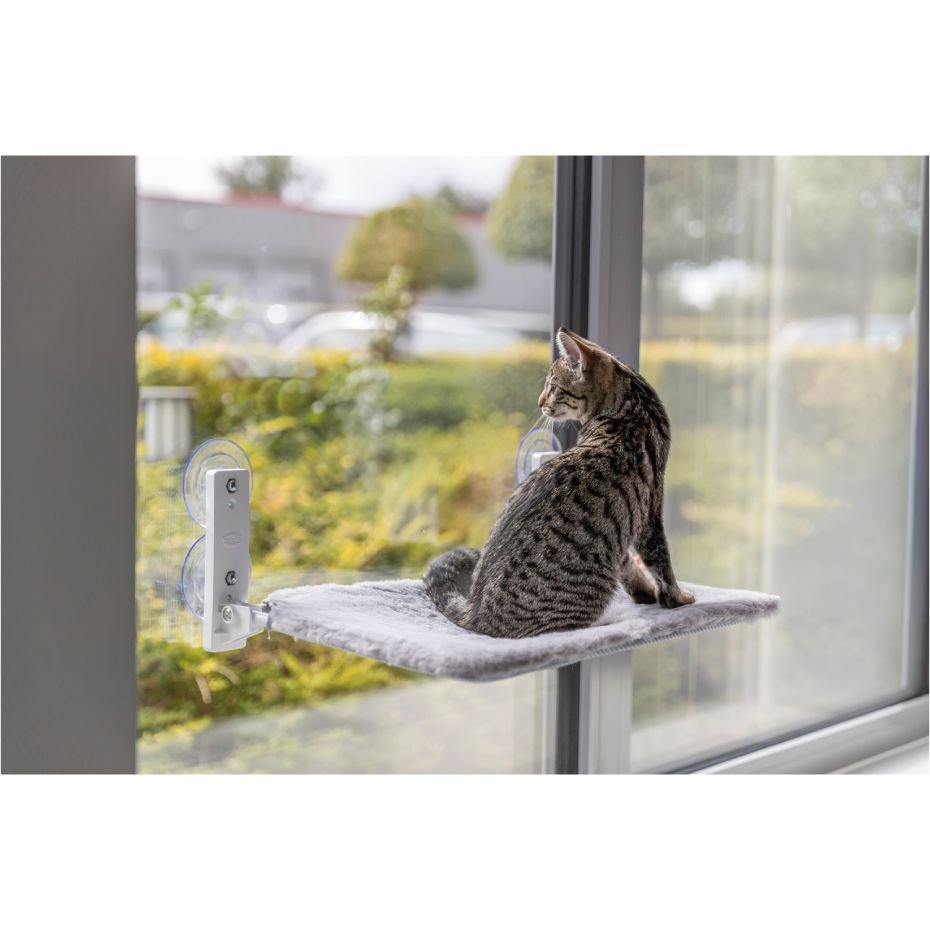 Plataforma de Ventana para Gatos con Ventosas Reversible Invierno Verano