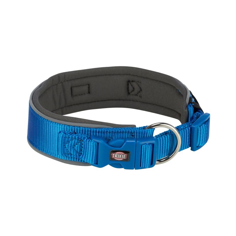 Collar Premium Extra Ancho Neopreno Azul Cobalto XS-S Ajustable