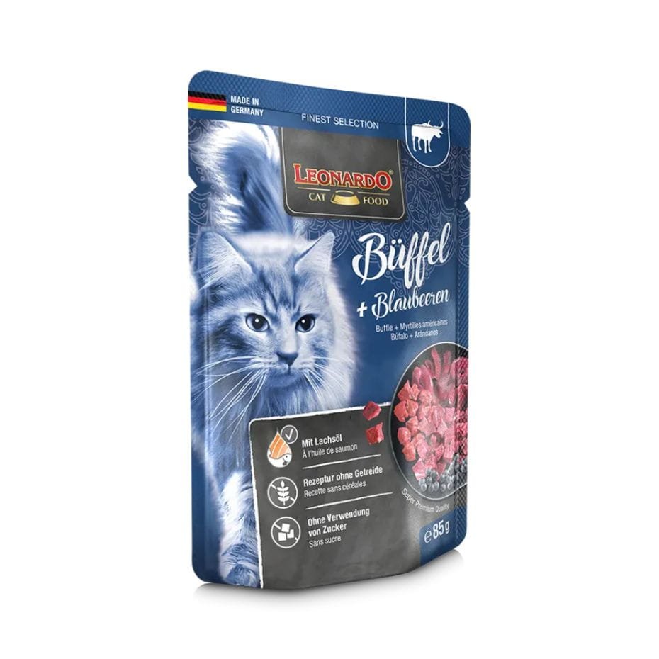 Leonardo Búfalo y Arándanos 85g – Alimento Húmedo Sin Cereales para Gatos Adultos