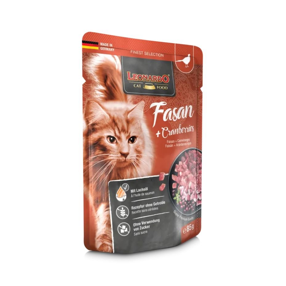 Leonardo Faisán + Arándanos 85g Alimento Húmedo Sin Cereales para Gatos Adultos