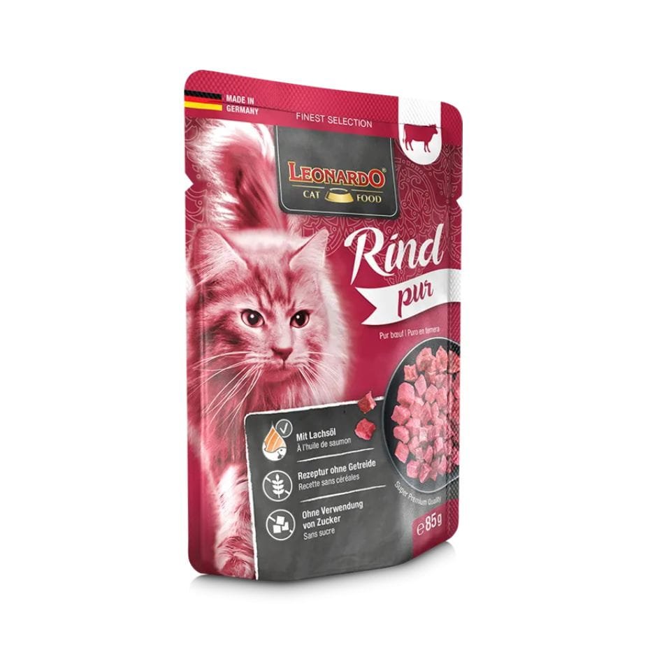 Leonardo Puro en Ternera 85g Alimento Húmedo Monoproteico Sin Cereales para Gatos