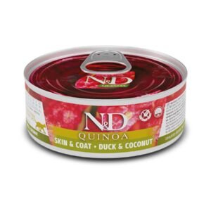 N&D Quinoa Skin & Coat Pato y Coco Lata 80g para Gatos Adultos Piel Sensible
