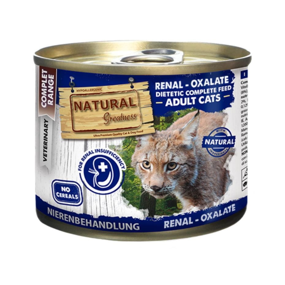 Natural Greatness Renal – Oxalate 200g Lata Dietética Completa para Gatos