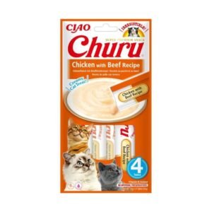 Churu Gato Pollo con Ternera Snack Cremoso Bajo en Calorías 4x14g